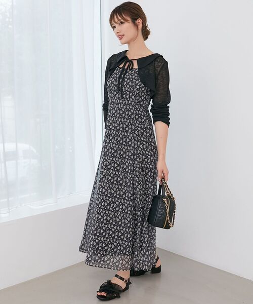 MAJESTIC LEGON(マジェスティックレゴン)の「ショートボレロセットキャミワンピース(ワンピース・レディース・ホワイト系その他2/ブラウン系その他2/ブラック系その他・SMALL/MEDIUM)」の1枚目の写真