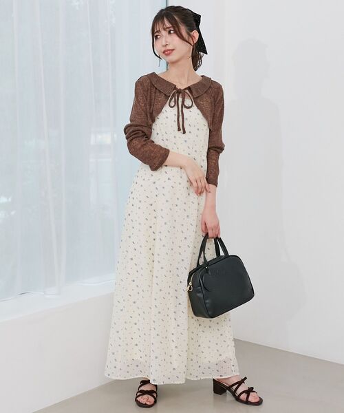 MAJESTIC LEGON(マジェスティックレゴン)の「ショートボレロセットキャミワンピース(ワンピース・レディース・ホワイト系その他2/ブラウン系その他2/ブラック系その他・SMALL/MEDIUM)」の4枚目の写真