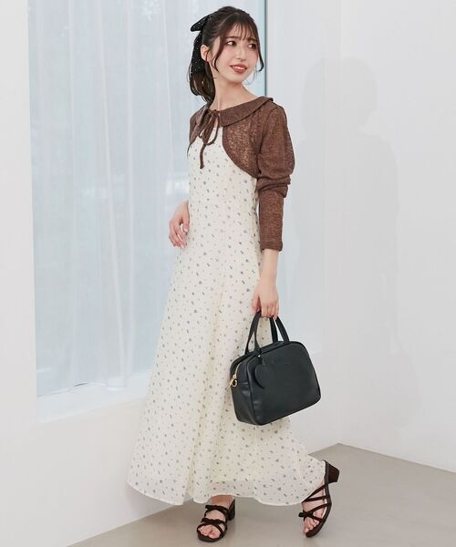 MAJESTIC LEGON(マジェスティックレゴン)の「ショートボレロセットキャミワンピース(ワンピース・レディース・ホワイト系その他2/ブラウン系その他2/ブラック系その他・SMALL/MEDIUM)」の5枚目の写真