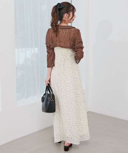 MAJESTIC LEGON(マジェスティックレゴン)の「ショートボレロセットキャミワンピース(ワンピース・レディース・ホワイト系その他2/ブラウン系その他2/ブラック系その他・SMALL/MEDIUM)」の6枚目の写真