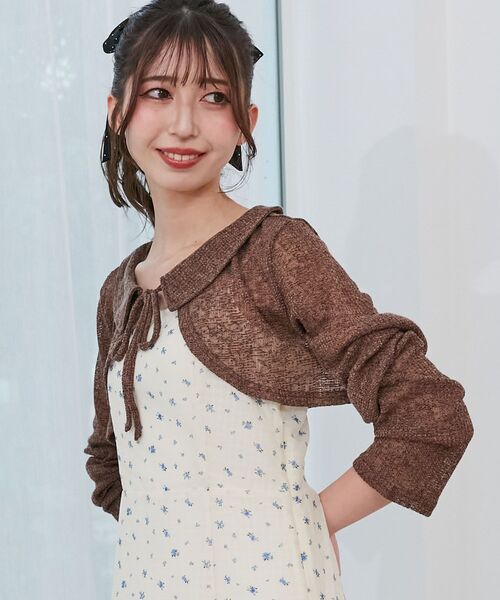 MAJESTIC LEGON(マジェスティックレゴン)の「ショートボレロセットキャミワンピース(ワンピース・レディース・ホワイト系その他2/ブラウン系その他2/ブラック系その他・SMALL/MEDIUM)」の8枚目の写真