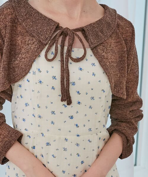 MAJESTIC LEGON(マジェスティックレゴン)の「ショートボレロセットキャミワンピース(ワンピース・レディース・ホワイト系その他2/ブラウン系その他2/ブラック系その他・SMALL/MEDIUM)」の10枚目の写真