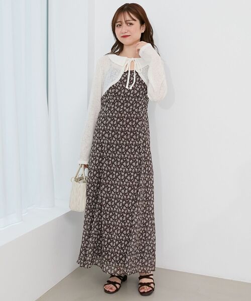 MAJESTIC LEGON(マジェスティックレゴン)の「ショートボレロセットキャミワンピース(ワンピース・レディース・ホワイト系その他2/ブラウン系その他2/ブラック系その他・SMALL/MEDIUM)」の11枚目の写真