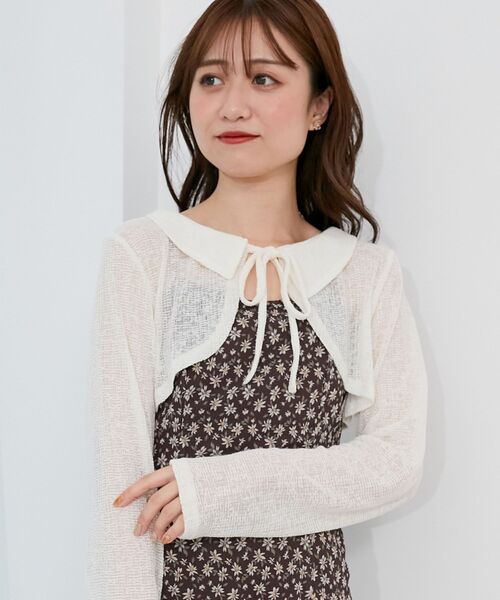 MAJESTIC LEGON(マジェスティックレゴン)の「ショートボレロセットキャミワンピース(ワンピース・レディース・ホワイト系その他2/ブラウン系その他2/ブラック系その他・SMALL/MEDIUM)」の14枚目の写真