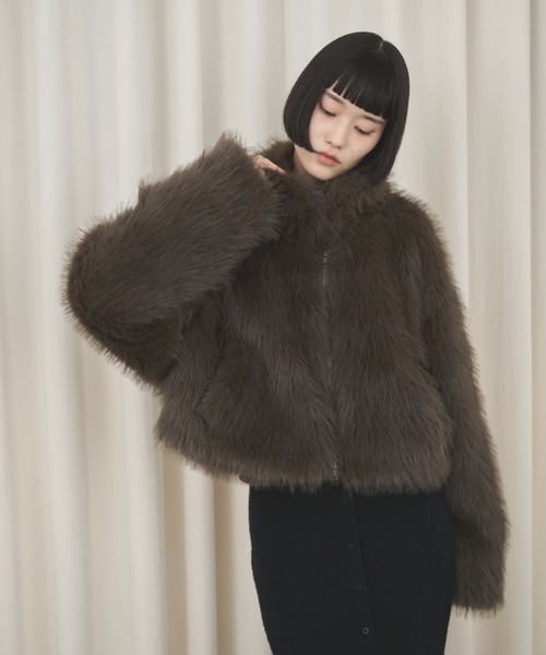 AIC. ボリュームファースタンドショートブルゾン ボリュームファースタンドショートブルゾン（ブルゾン）｜AIC