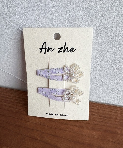 kutir（クティール）の「kutirlune／【2SET】花柄×パールヘアピン（ヘアピン・レディース・ブルー/パープル/ピンク・FREE）」の4枚目の写真