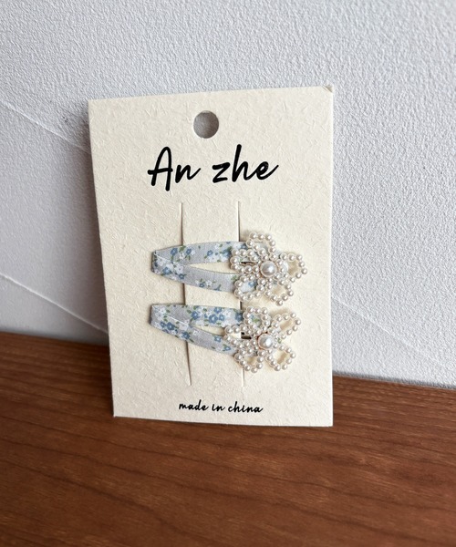 kutir（クティール）の「kutirlune／【2SET】花柄×パールヘアピン（ヘアピン・レディース・ブルー/パープル/ピンク・FREE）」の5枚目の写真