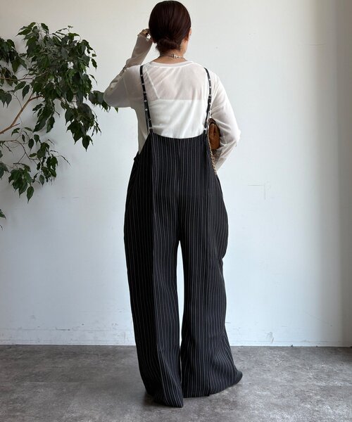 DouDou(ドゥドゥ)の「【WEB限定】ヘリンボーンサスペンダー付パンツ(その他パンツ・レディース・グレイッシュベージュ/ブラック・FREE)」の7枚目の写真