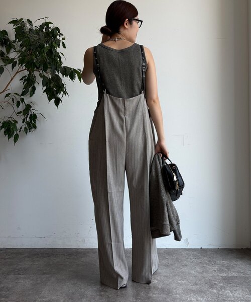 DouDou(ドゥドゥ)の「【WEB限定】ヘリンボーンサスペンダー付パンツ(その他パンツ・レディース・グレイッシュベージュ/ブラック・FREE)」の17枚目の写真