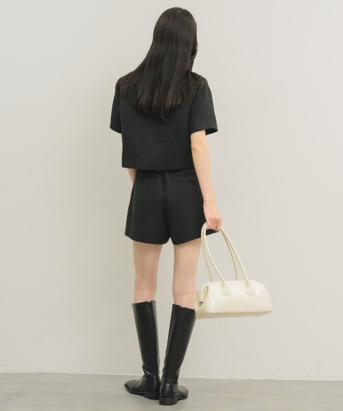 NEUNA（ヌナ）の「【セットアップ可能！】ツイードショートハーフジャケット（テーラードジャケット・レディース・ブラック/ブルー/アイボリー・FREE）」の19枚目の写真