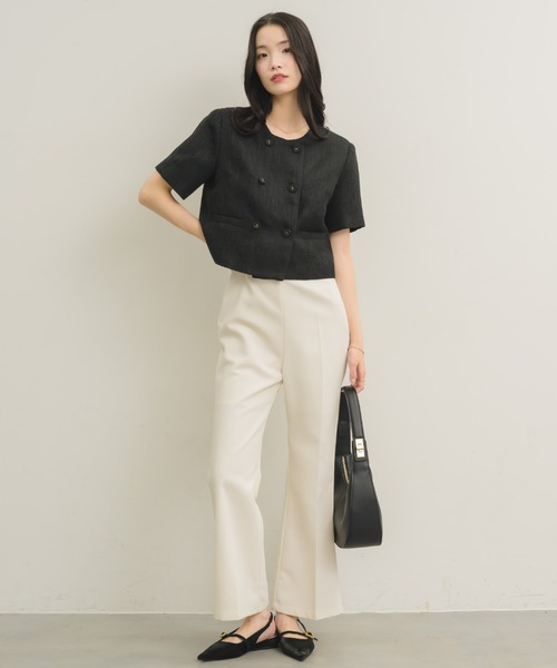 NEUNA（ヌナ）の「【セットアップ可能！】ツイードショートハーフジャケット（テーラードジャケット・レディース・ブラック/ブルー/アイボリー・FREE）」の21枚目の写真