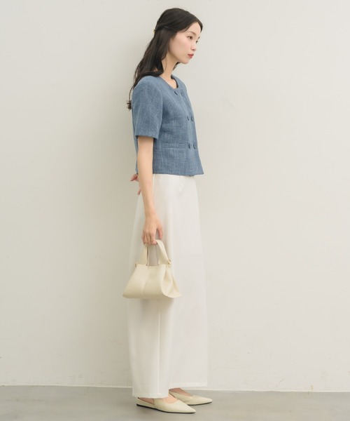 NEUNA（ヌナ）の「【セットアップ可能！】ツイードショートハーフジャケット（テーラードジャケット・レディース・ブラック/ブルー/アイボリー・FREE）」の13枚目の写真