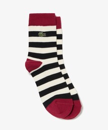LACOSTE | 配色切り替えボーダークルーソックス 22-24cm(ソックス/靴下)