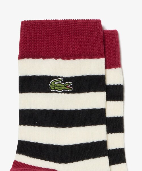 LACOSTE(ラコステ)の「配色切り替えボーダークルーソックス 22-24cm(ソックス/靴下・レディース・ホワイト×ブラック/ブラック×ホワイト・24.0cm)」の6枚目の写真