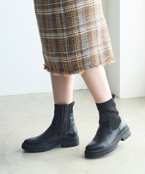 coca(ANDEX shoes product)(コカ)の「サイドゴアリブニットブーツ(ブーツ・レディース・ブラック・SMALL/MEDIUM/LARGE)」の7枚目の写真
