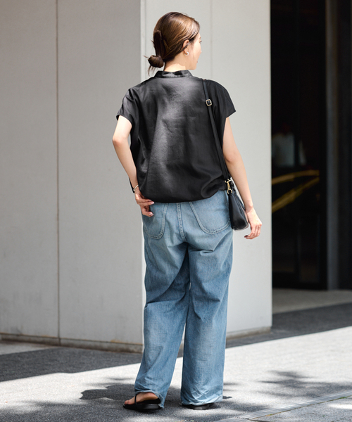 ラミーリヨセルキャップスリーブドロストシャツ（シャツ