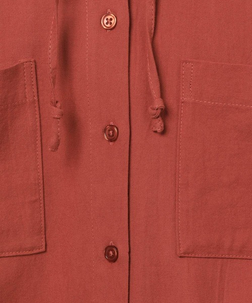 BAYFLOW（ベイフロー）の「[夏から秋口の羽織りに]シャツパーカー（シャツ/ブラウス・レディース・オフホワイト/チャコール/テラコッタ・FREE）」の17枚目の写真