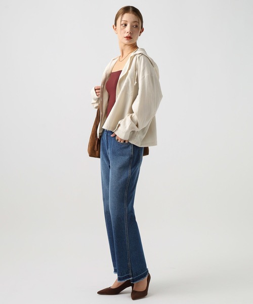 BAYFLOW（ベイフロー）の「[夏から秋口の羽織りに]シャツパーカー（シャツ/ブラウス・レディース・オフホワイト/チャコール/テラコッタ・FREE）」の19枚目の写真