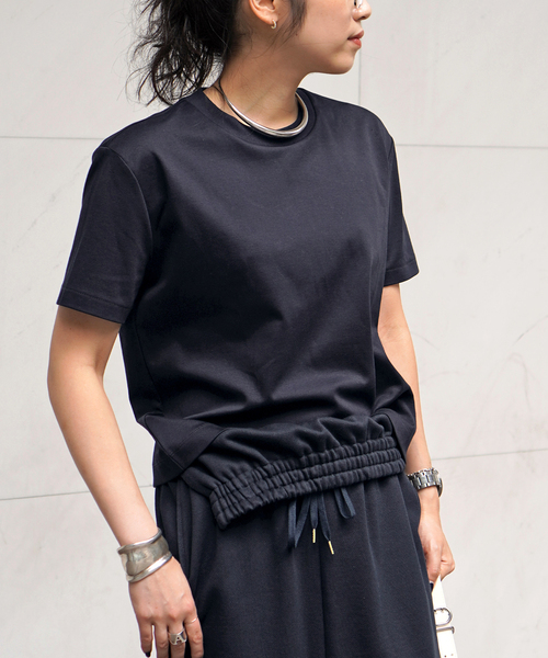 AP STUDIO(エーピーストゥディオ)の「追加 コンパクトTシャツ(Tシャツ/カットソー・レディース・ホワイト/ネイビー/ブラウン・FREE)」の3枚目の写真