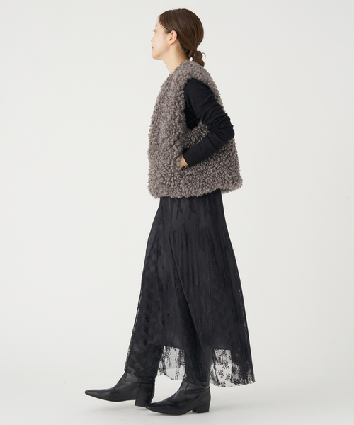 IENA（イエナ）の「TISSAVELカーリージレ（ベスト・レディース・チャコールグレー/アイボリー・FREE）」の12枚目の写真