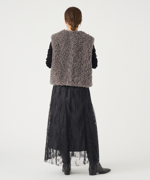 IENA（イエナ）の「TISSAVELカーリージレ（ベスト・レディース・チャコールグレー/アイボリー・FREE）」の13枚目の写真