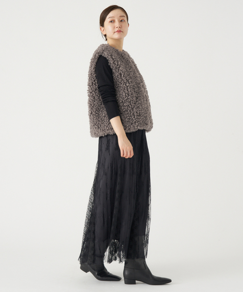 IENA（イエナ）の「TISSAVELカーリージレ（ベスト・レディース・チャコールグレー/アイボリー・FREE）」の14枚目の写真