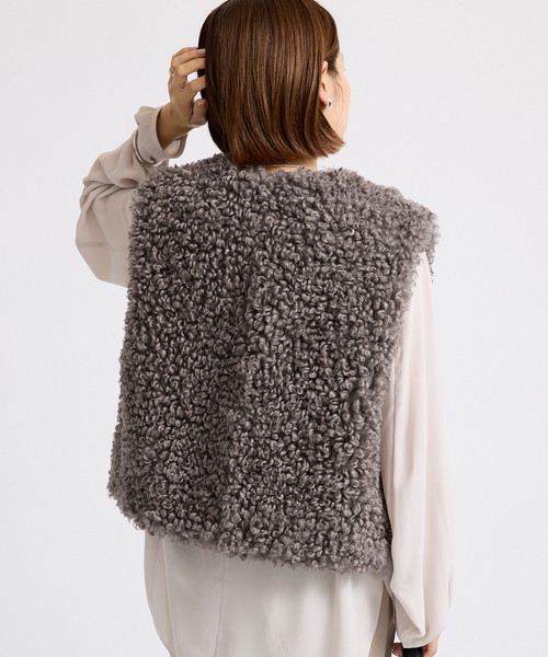 IENA（イエナ）の「TISSAVELカーリージレ（ベスト・レディース・チャコールグレー/アイボリー・FREE）」の18枚目の写真