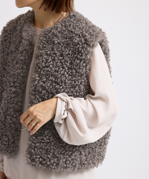 IENA（イエナ）の「TISSAVELカーリージレ（ベスト・レディース・チャコールグレー/アイボリー・FREE）」の19枚目の写真