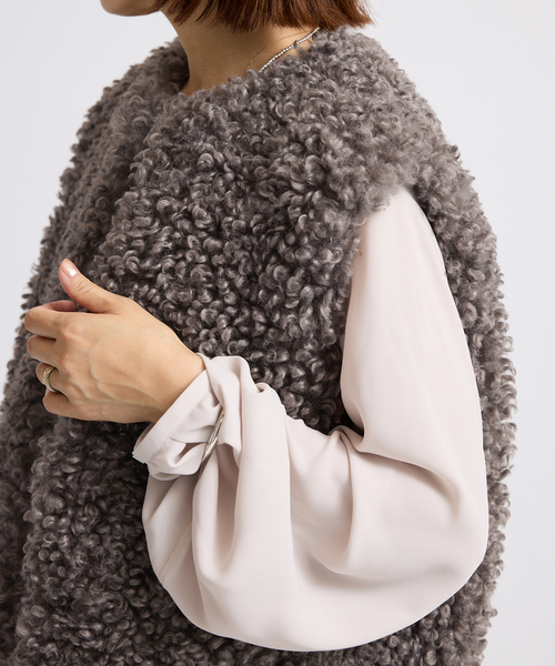 IENA（イエナ）の「TISSAVELカーリージレ（ベスト・レディース・チャコールグレー/アイボリー・FREE）」の22枚目の写真