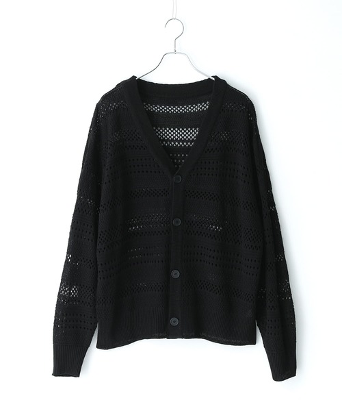 MDR(エムディアール)の「透かし編みニットカーディガン(カーディガン/ボレロ・メンズ・ブラック/チャコール・L/M)」の14枚目の写真