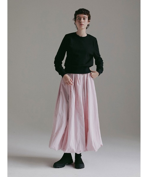 HER.（ハー）の「ワッシャーバルーンマキシスカート（スカート・レディース・チャコールグレー/オフホワイト/ピンク・2/1）」の5枚目の写真