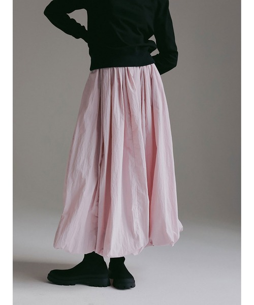 HER.（ハー）の「ワッシャーバルーンマキシスカート（スカート・レディース・チャコールグレー/オフホワイト/ピンク・2/1）」の6枚目の写真