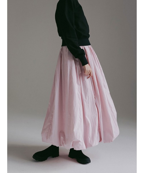 HER.（ハー）の「ワッシャーバルーンマキシスカート（スカート・レディース・チャコールグレー/オフホワイト/ピンク・2/1）」の7枚目の写真