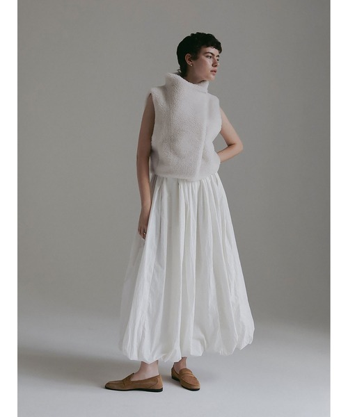 HER.（ハー）の「ワッシャーバルーンマキシスカート（スカート・レディース・チャコールグレー/オフホワイト/ピンク・2/1）」の14枚目の写真