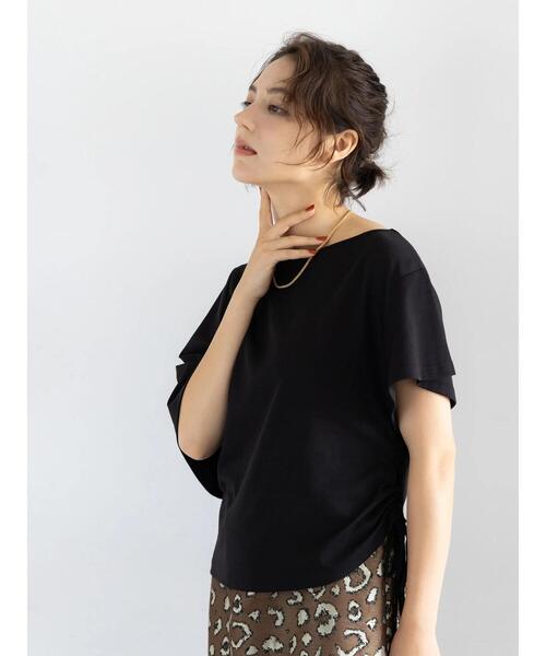 Te chichi(テチチ)の「アシメスリーブプルオーバー(Tシャツ/カットソー・レディース・ピンク/ブラック/ベージュ・F)」の8枚目の写真