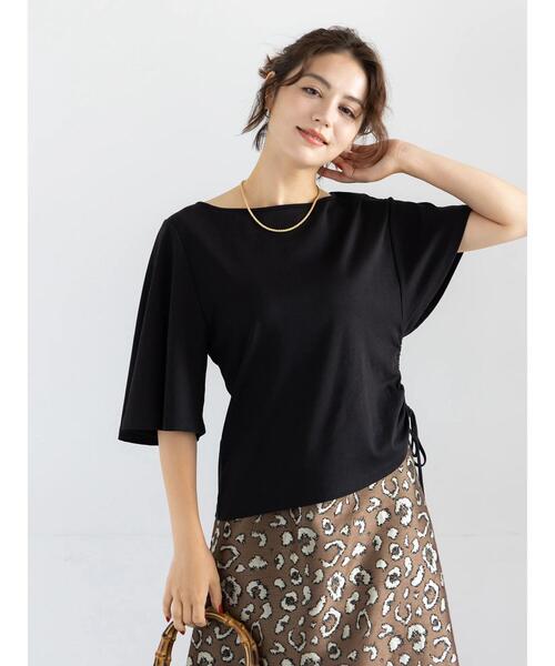 Te chichi(テチチ)の「アシメスリーブプルオーバー(Tシャツ/カットソー・レディース・ピンク/ブラック/ベージュ・F)」の9枚目の写真