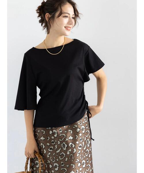Te chichi(テチチ)の「アシメスリーブプルオーバー(Tシャツ/カットソー・レディース・ピンク/ブラック/ベージュ・F)」の10枚目の写真