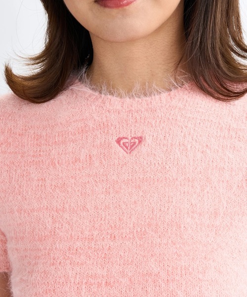 ROXY(ロキシー)の「MAKEUP /ロキシーショート丈ロゴワンポイント半袖シャギーニット(ニット/セーター・レディース・ピンク/グリーン/グレー・LARGE/MEDIUM/SMALL)」の15枚目の写真