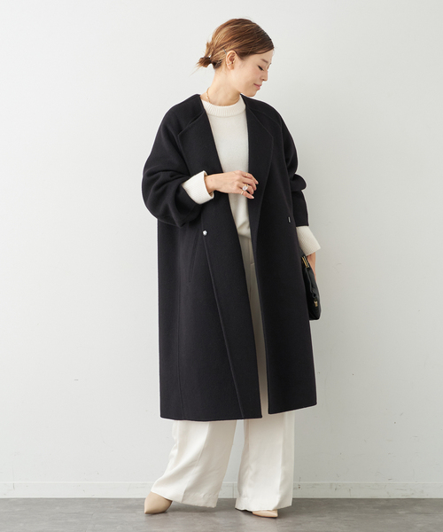 ドゥーズィエムクラス　ノーカラーコート ウールアンゴラ ノーカラーコート（ノーカラーコート）｜Deuxieme