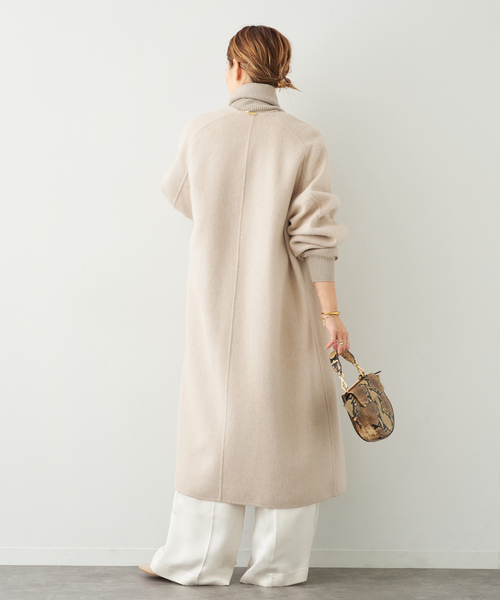 ウールアンゴラ ノーカラーコート（ノーカラーコート）｜Deuxieme