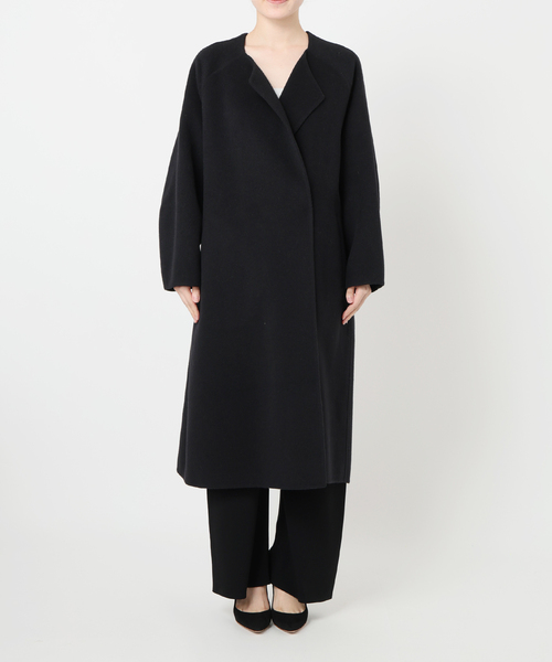 ウールアンゴラ ノーカラーコート（ノーカラーコート）｜Deuxieme
