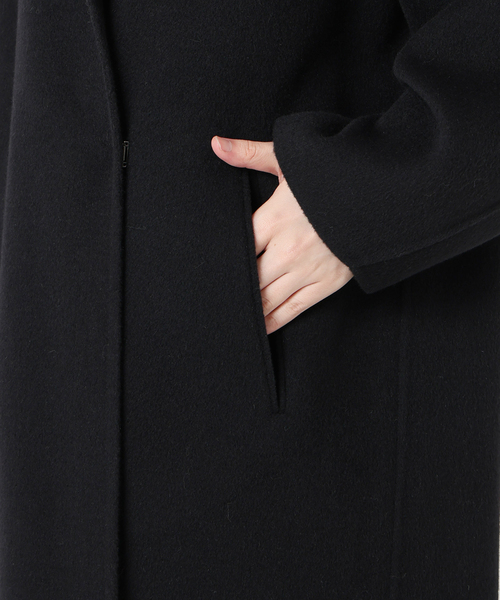ウールアンゴラ ノーカラーコート（ノーカラーコート）｜Deuxieme