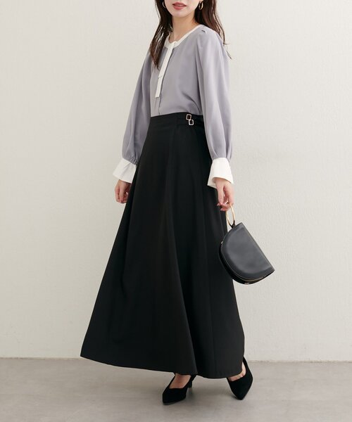 natural couture(ナチュラルクチュール)の「配色ボウタイペプラムブラウス(シャツ/ブラウス・レディース・ネイビー/ブラウン/ホワイト系その他/ベージュ系その他/グレー・FREE)」の16枚目の写真