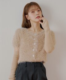 ベージュ ニット セーター フリーサイズ オープンカラーニット | NATURAL BEAUTY BASIC（ナチュラル