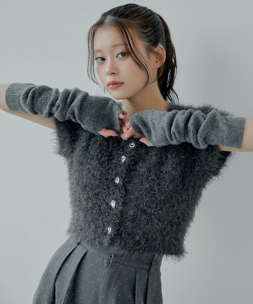 フミカウチダ　希少ニットフリンジアームウォーマー フミカウチダ 希少ニットフリンジアームウォーマー