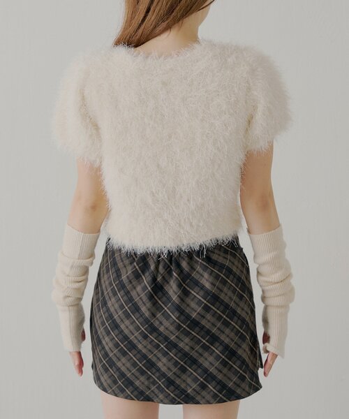 Chico（チコ）の「リブアームウォーマー付シャギー半袖ニット（ニット/セーター・レディース・アイボリー/ベージュ/チャコールグレー/ピンク/ブラウン・FREE）」の21枚目の写真