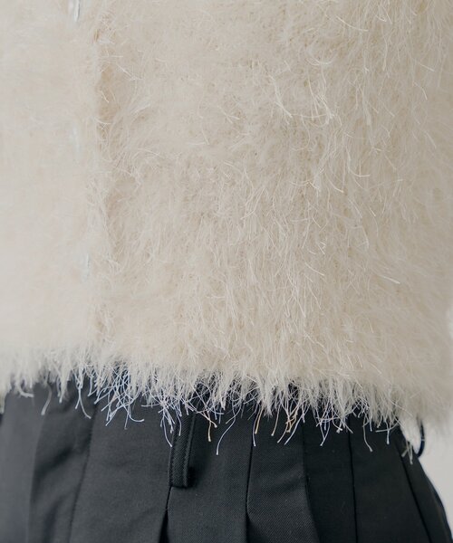 Chico（チコ）の「リブアームウォーマー付シャギー半袖ニット（ニット/セーター・レディース・アイボリー/ベージュ/チャコールグレー/ピンク/ブラウン・FREE）」の13枚目の写真