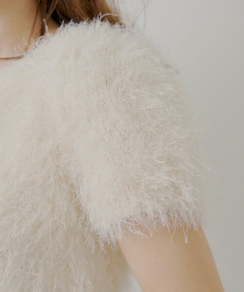 Chico（チコ）の「リブアームウォーマー付シャギー半袖ニット（ニット/セーター・レディース・アイボリー/ベージュ/チャコールグレー/ピンク/ブラウン・FREE）」の16枚目の写真