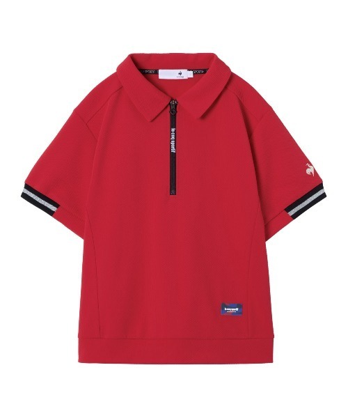 le coq sportif GOLF（ルコックスポルティフゴルフ）の「【le coq sportif GOLF】吸汗/UVカット/ストレッチ半袖カットソー ゴルフウェア（ポロシャツ・レディース・ネイビー/カーキ/レッド/ホワイト・L/M/S/XL）」の4枚目の写真