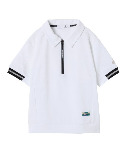 le coq sportif GOLF（ルコックスポルティフゴルフ）の「【le coq sportif GOLF】吸汗/UVカット/ストレッチ半袖カットソー ゴルフウェア（ポロシャツ・レディース・ネイビー/カーキ/レッド/ホワイト・L/M/S/XL）」の2枚目の写真
